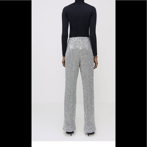 Zara sequin wide leg pants runs M - Picture 3 of 6